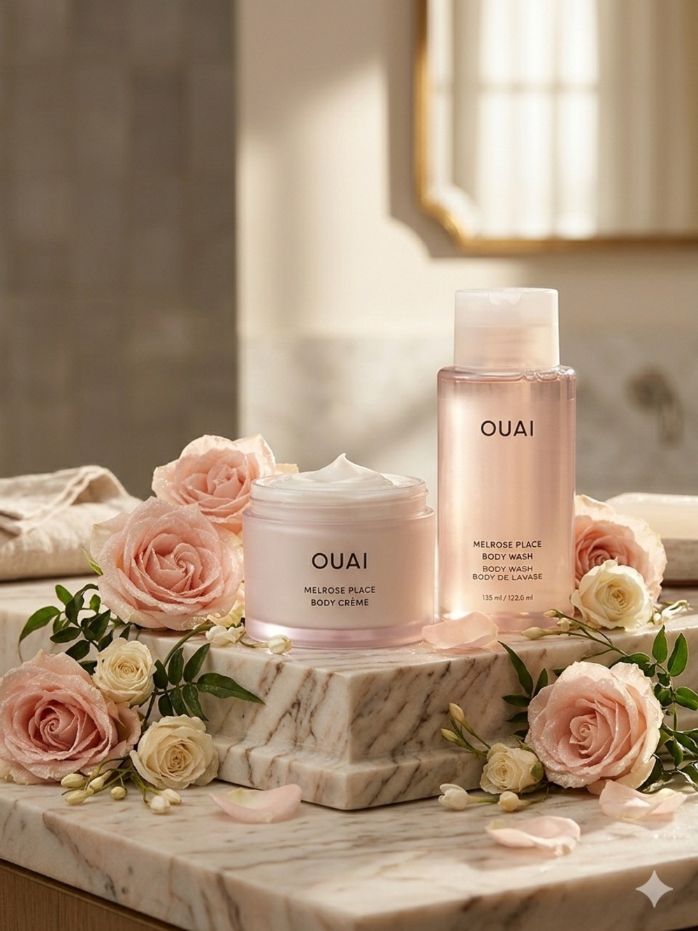NEW OUAI Melrose Place Body Crème & Body Wash Set - Luxury Skincare Gift - Picture 4 of 9